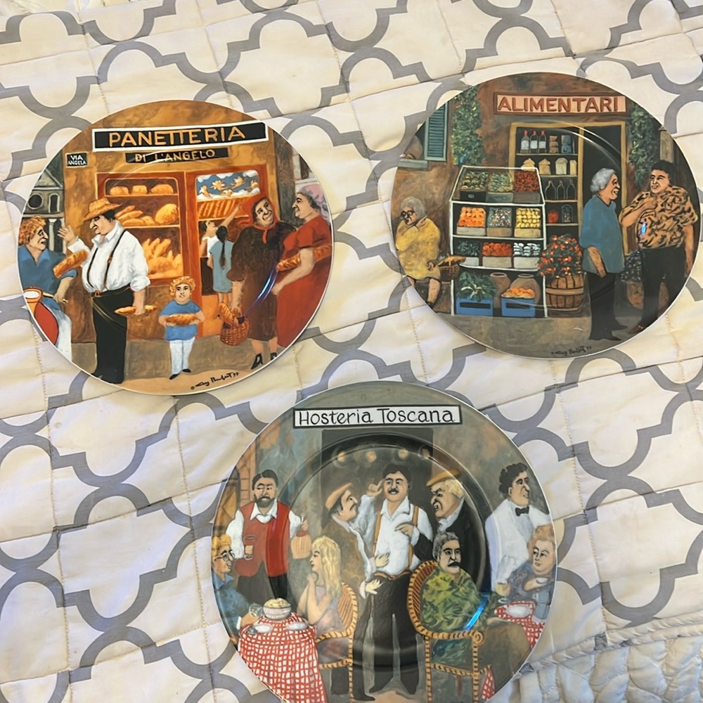 3 decorative dinner plates (Guy Buffet)
